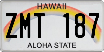 HI license plate ZMT187