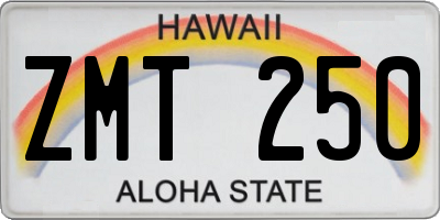 HI license plate ZMT250