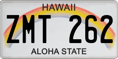 HI license plate ZMT262