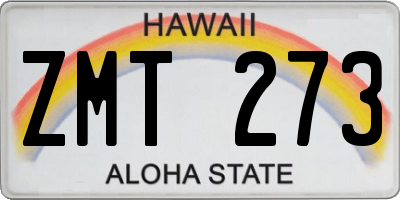 HI license plate ZMT273
