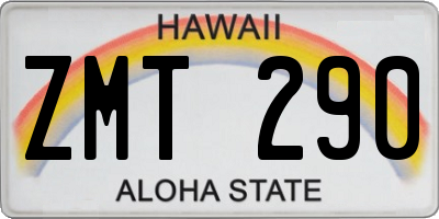 HI license plate ZMT290