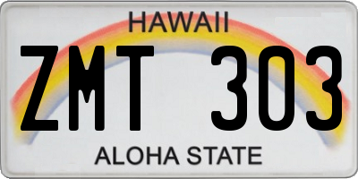 HI license plate ZMT303