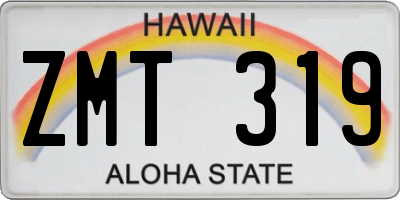 HI license plate ZMT319