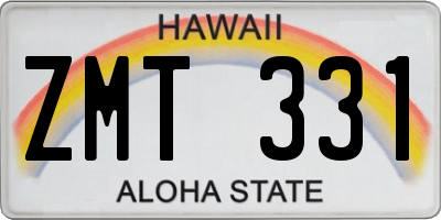 HI license plate ZMT331
