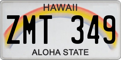HI license plate ZMT349