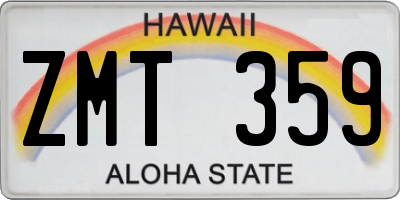 HI license plate ZMT359