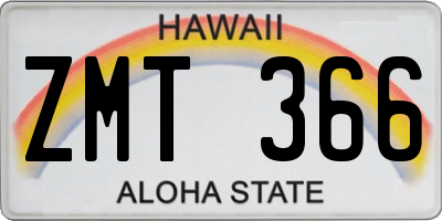 HI license plate ZMT366