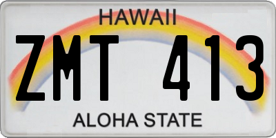 HI license plate ZMT413
