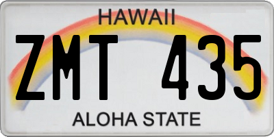 HI license plate ZMT435