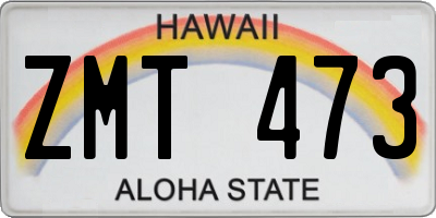 HI license plate ZMT473