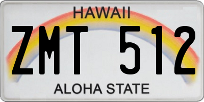 HI license plate ZMT512