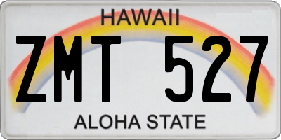HI license plate ZMT527