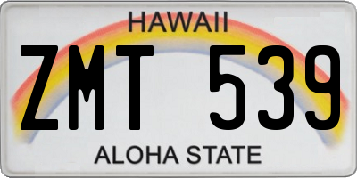 HI license plate ZMT539