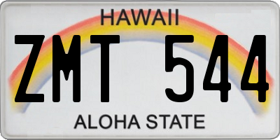HI license plate ZMT544
