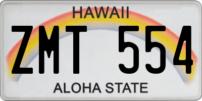 HI license plate ZMT554