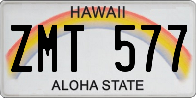 HI license plate ZMT577