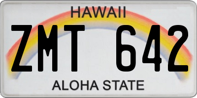 HI license plate ZMT642