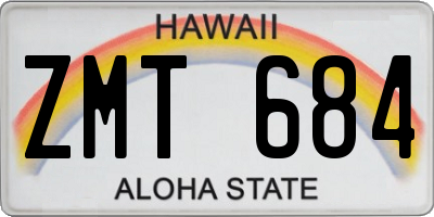 HI license plate ZMT684