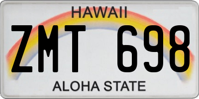 HI license plate ZMT698