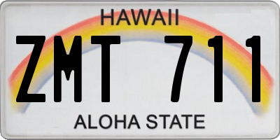 HI license plate ZMT711