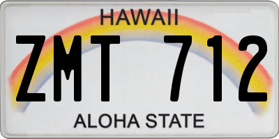 HI license plate ZMT712