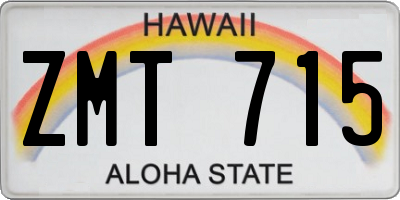 HI license plate ZMT715