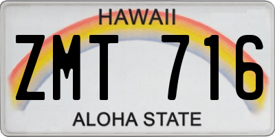 HI license plate ZMT716
