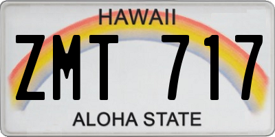 HI license plate ZMT717