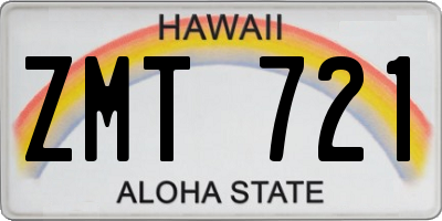 HI license plate ZMT721
