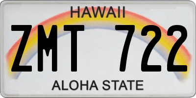 HI license plate ZMT722