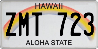 HI license plate ZMT723