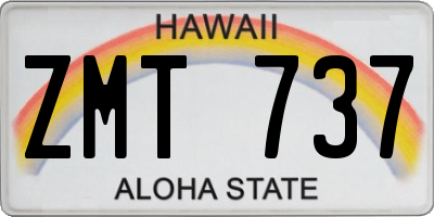 HI license plate ZMT737