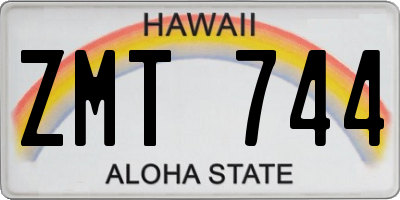 HI license plate ZMT744