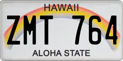 HI license plate ZMT764