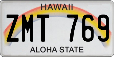 HI license plate ZMT769