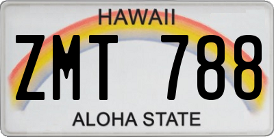 HI license plate ZMT788