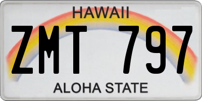 HI license plate ZMT797