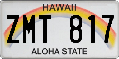 HI license plate ZMT817