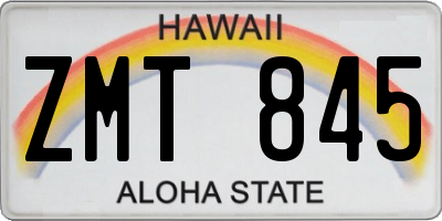 HI license plate ZMT845