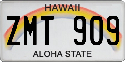 HI license plate ZMT909