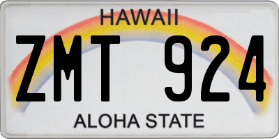 HI license plate ZMT924