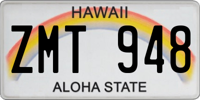 HI license plate ZMT948