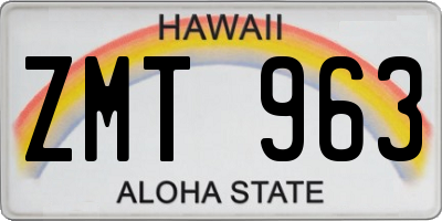 HI license plate ZMT963