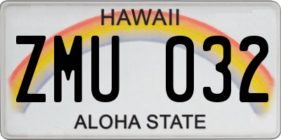 HI license plate ZMU032