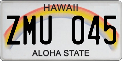 HI license plate ZMU045