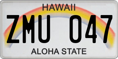 HI license plate ZMU047