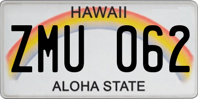 HI license plate ZMU062
