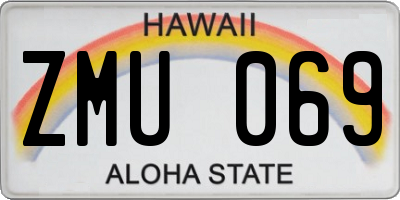 HI license plate ZMU069