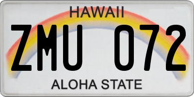 HI license plate ZMU072