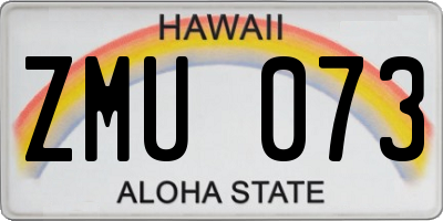 HI license plate ZMU073